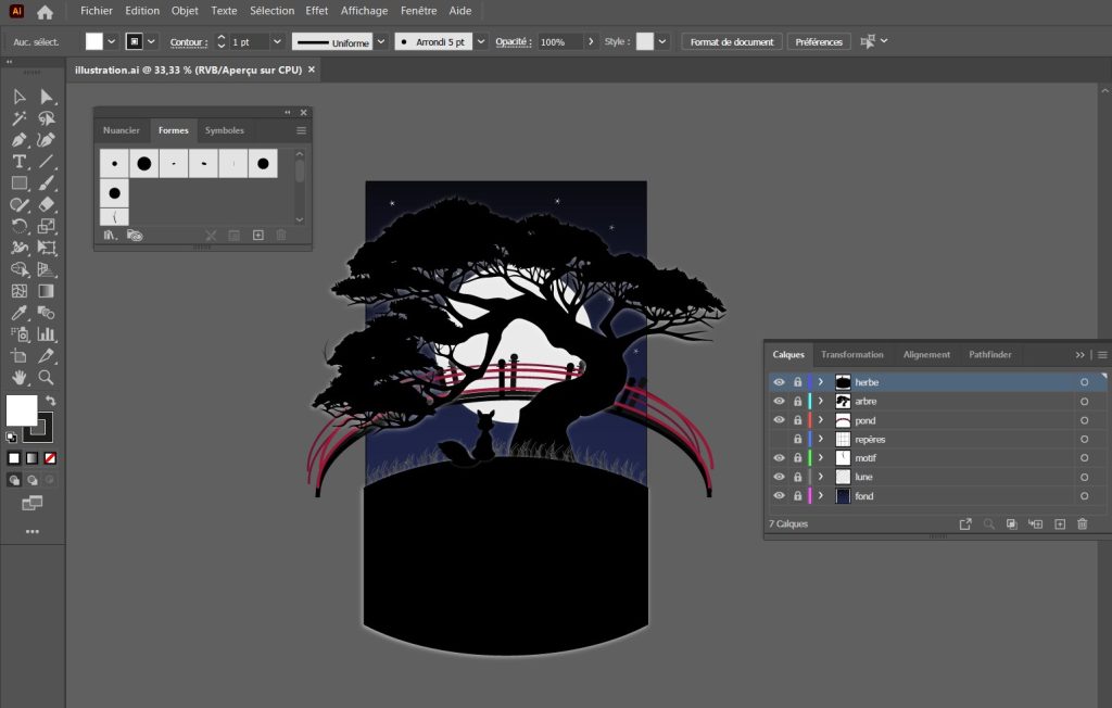 Réalisation d'une illustration avec illustrator