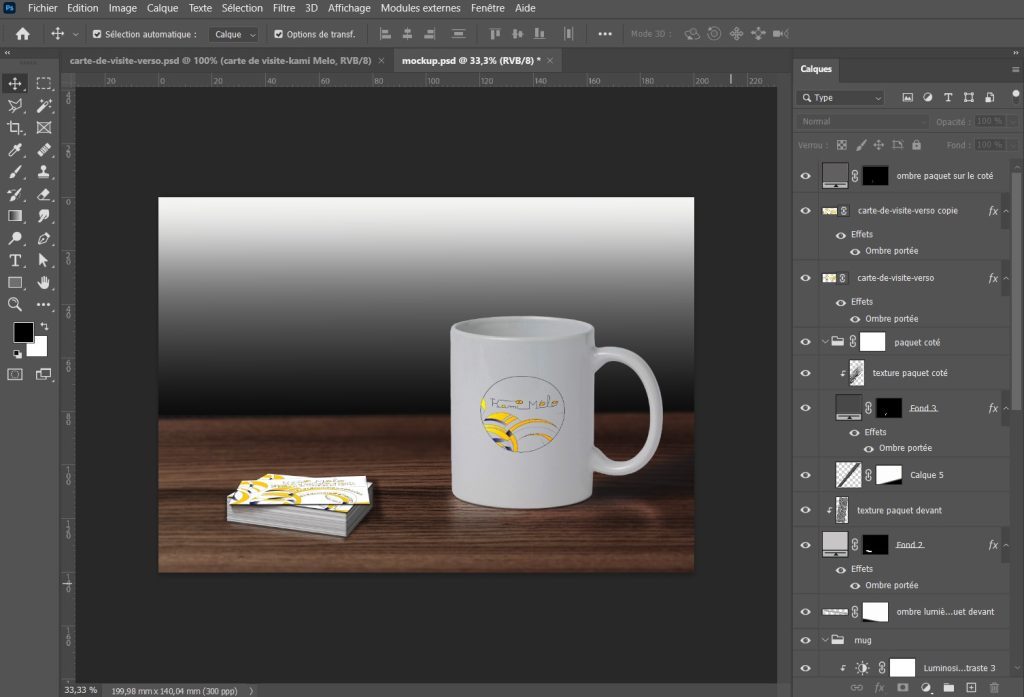 Réalisation d'un mockup avec photoshop