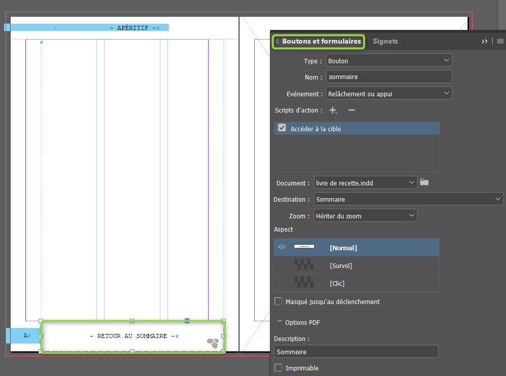 mise en page d'un gabarit sur indesign