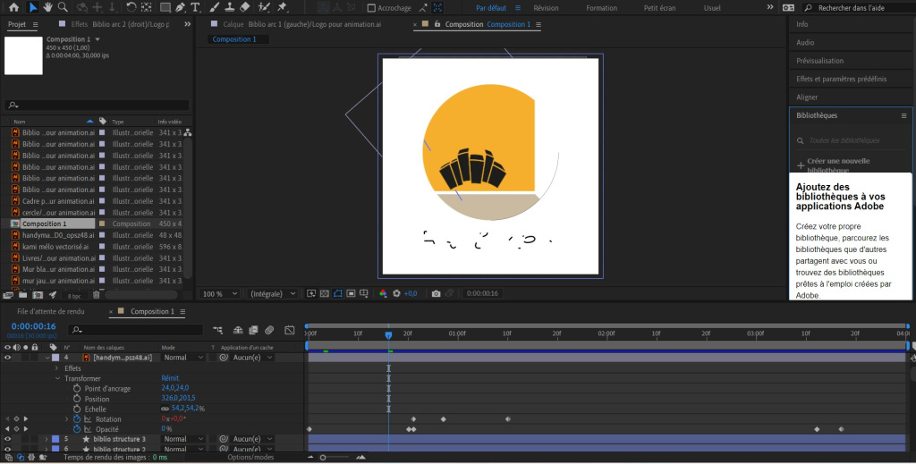 animation du logo de Kami Mélo avec After Effects