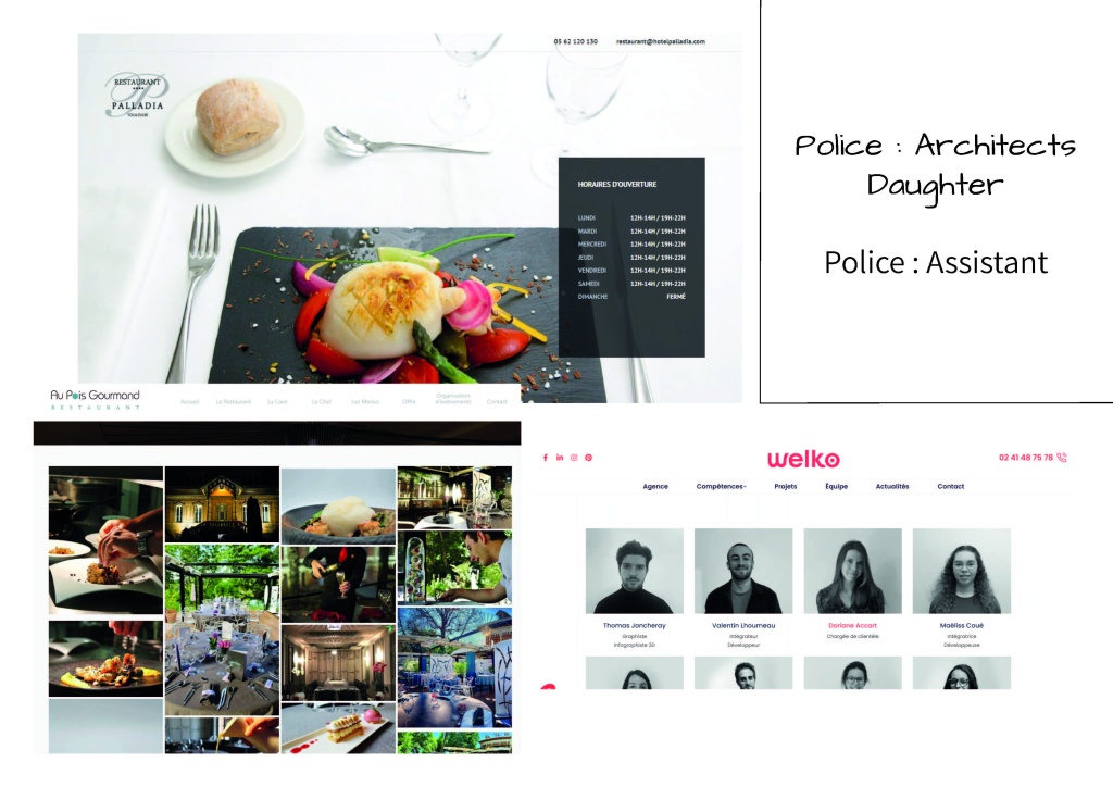 Planche d'inspiration pour réaliser le site du restaurant insolite (suite)
