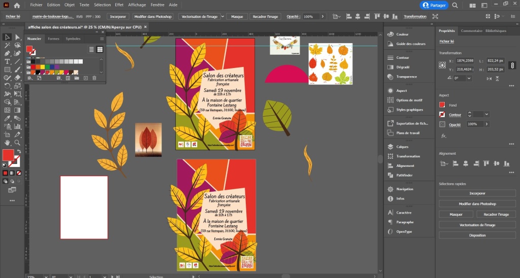 interface Illustrator de l'affiche du salon des créateurs